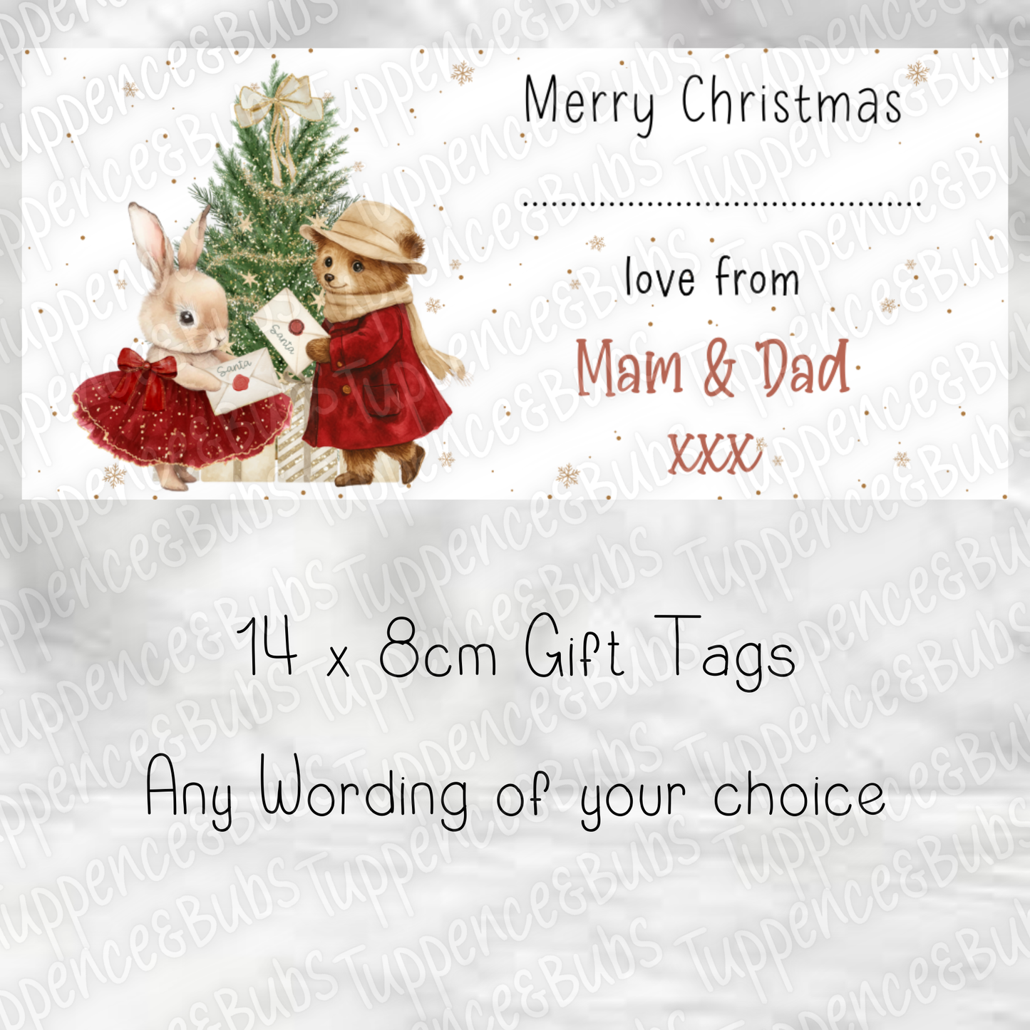 Vintage Style Bunny/Bear Gift Tags - 5 Designs