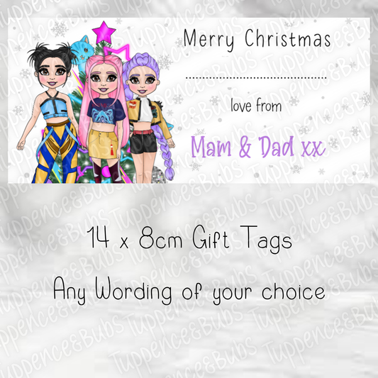 Pop Music Inspired, Christmas Labels, 6 Designs