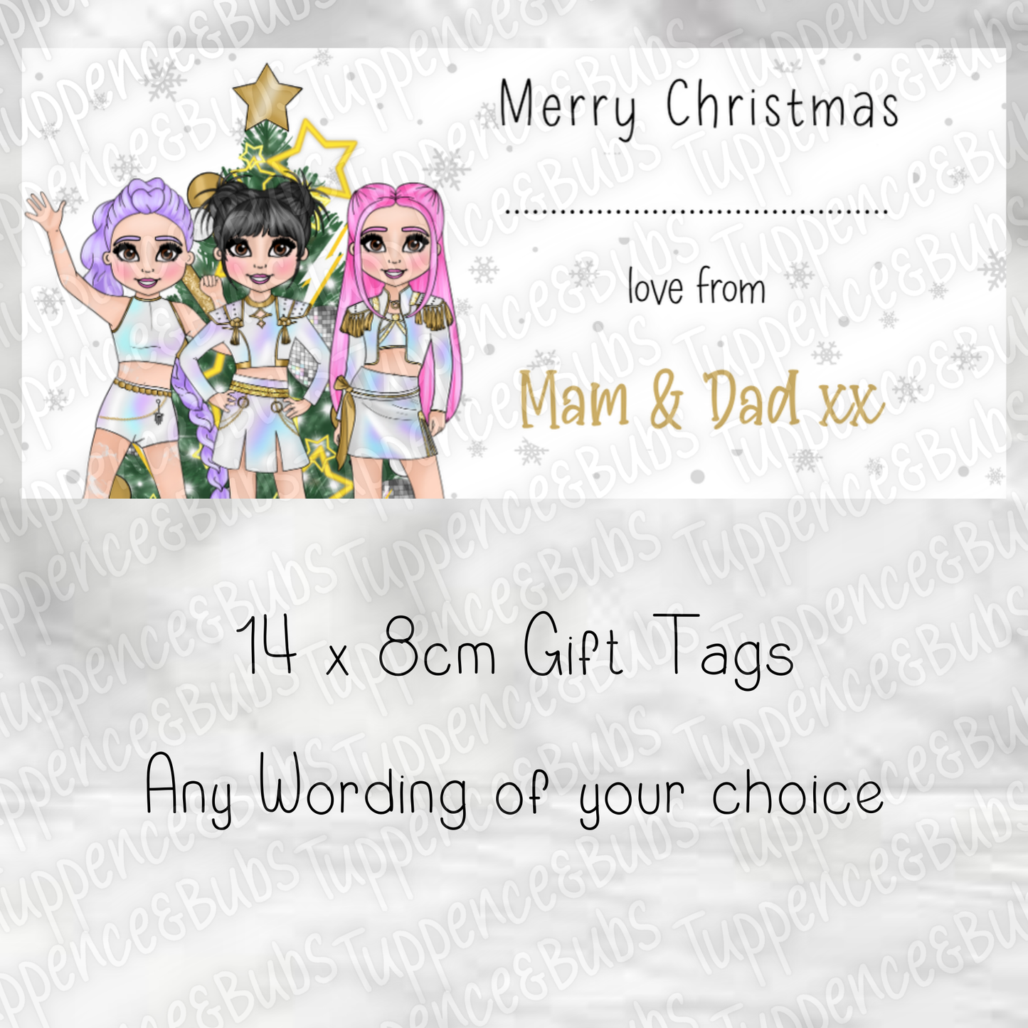 Pop Music Inspired, Christmas Labels, 6 Designs