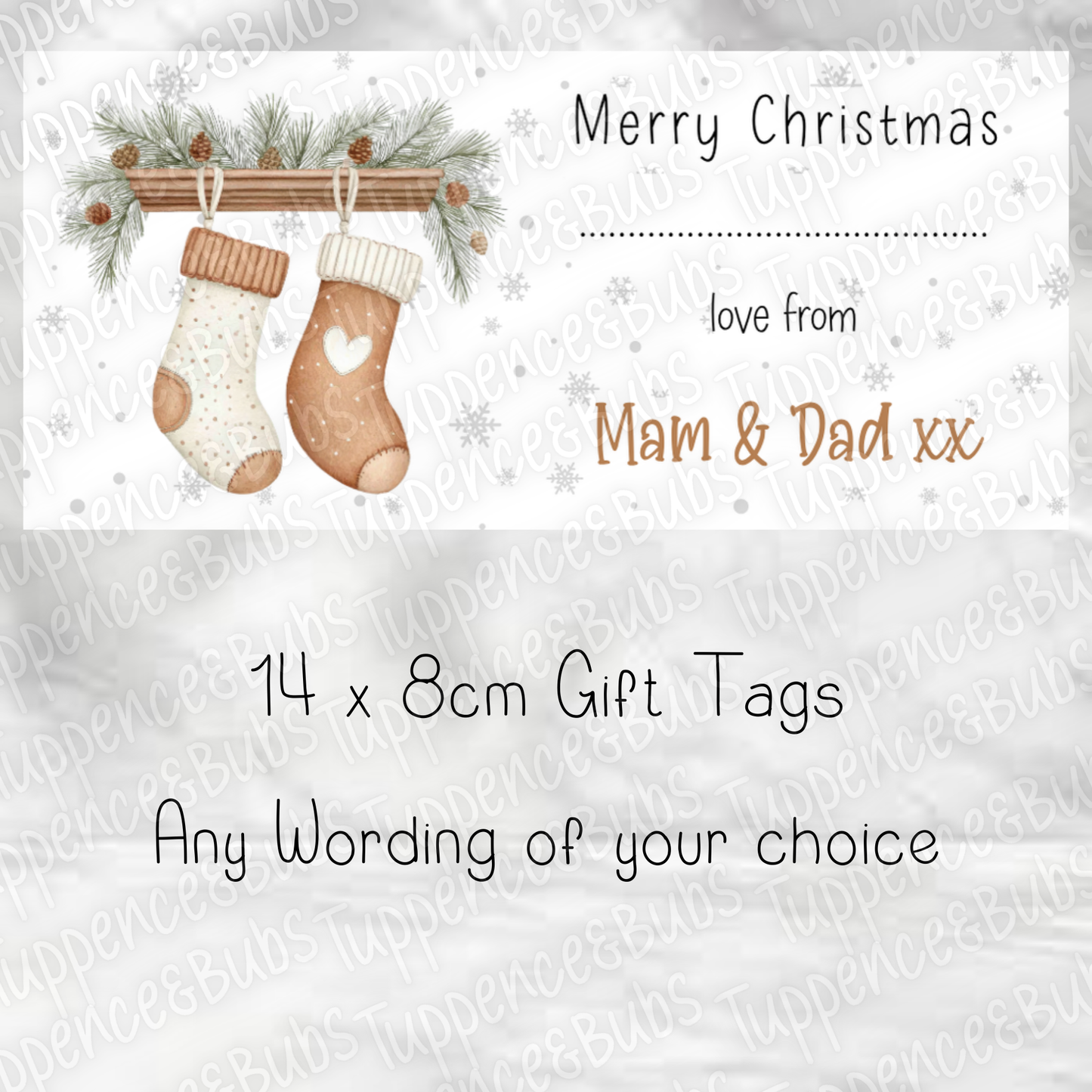 Beige/Brown Themed, Gift Tags, 4 Designs