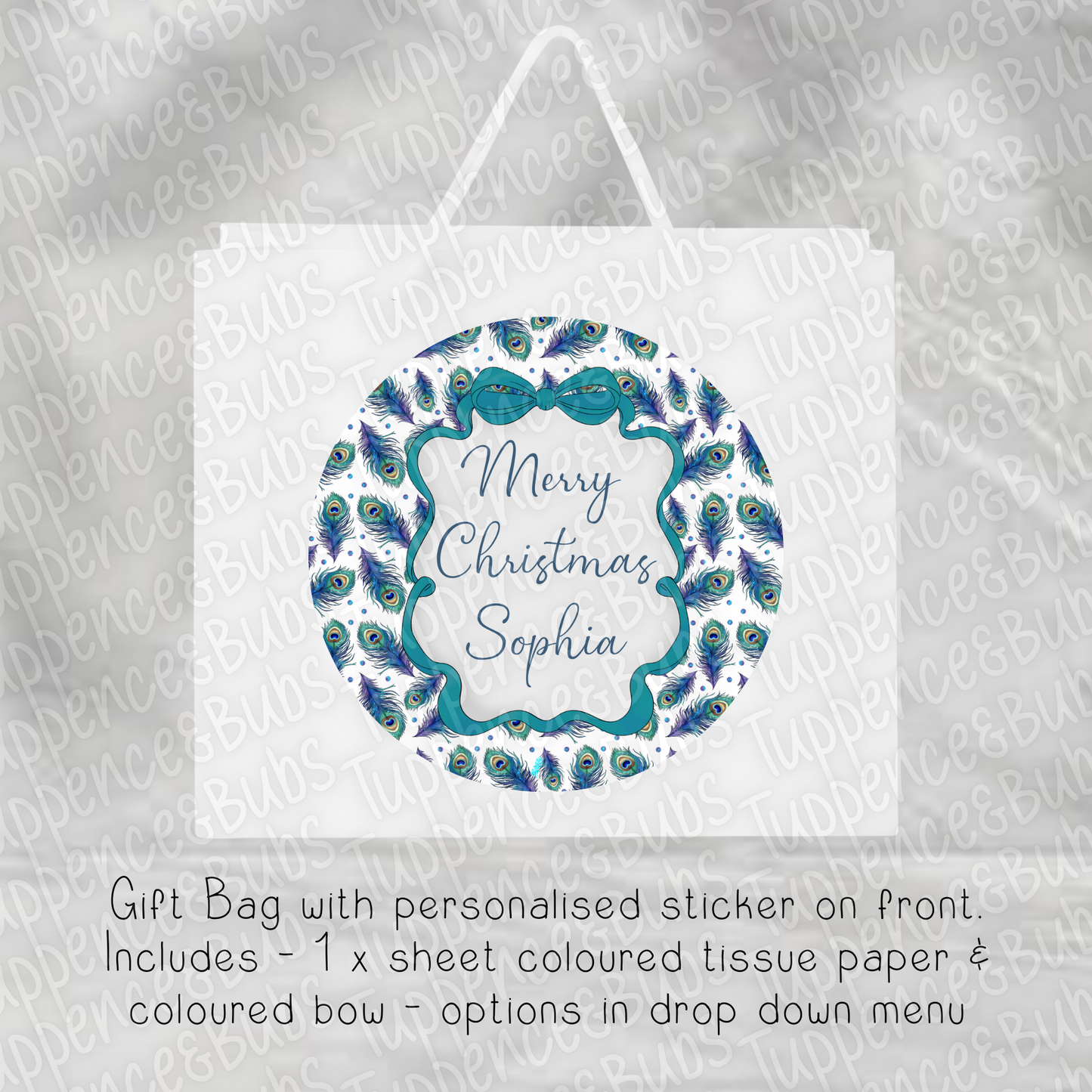 Peacock Themed Gift Bag - 2 Designs
