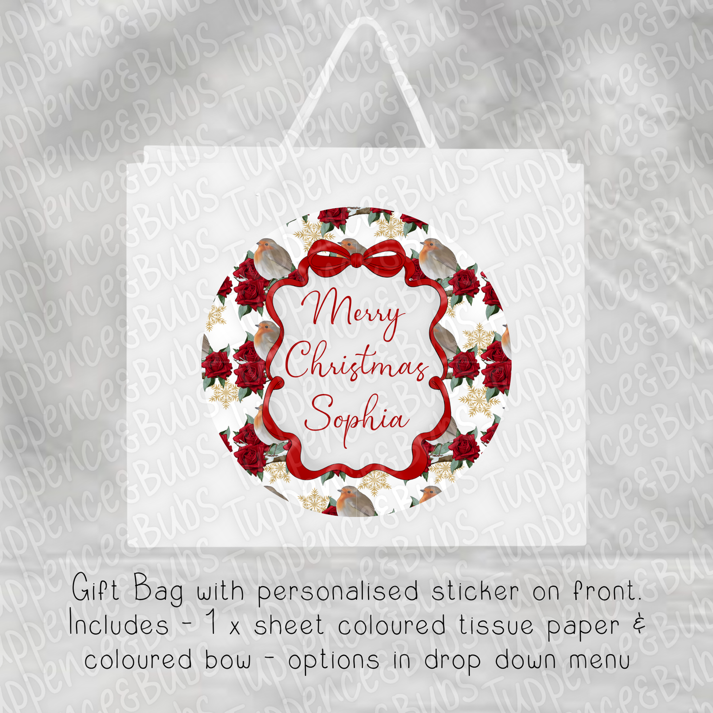 Robin & Roses Gift Bag - 4 Designs