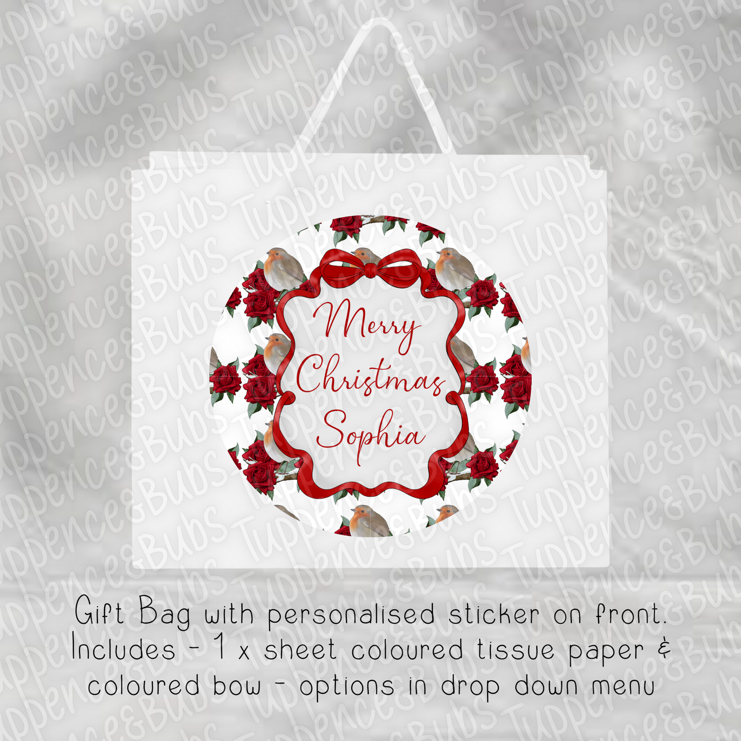 Robin & Roses Gift Bag - 4 Designs