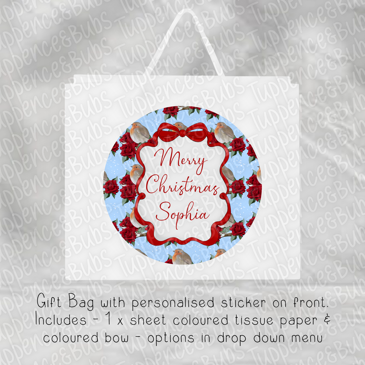 Robin & Roses Gift Bag - 4 Designs
