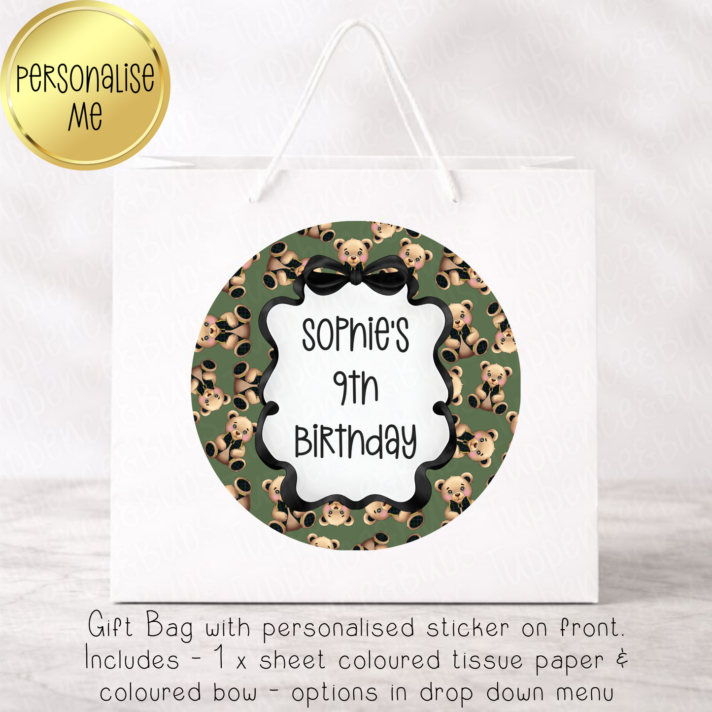 Teddy Bear Gift Bag - 3 Designs