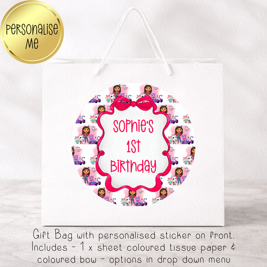 Gabby Dollhouse Themed Gift Bag - 2 Sizes