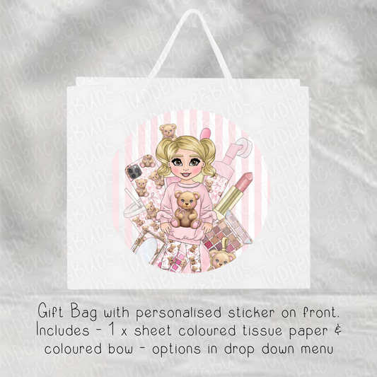 Toddler Bear Outfit Themed Gift Bag - 2 Sizes