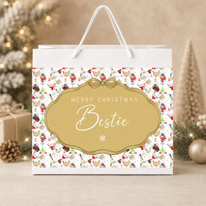 Personalised 30cm Festive Cocktail Christmas Gift Bag