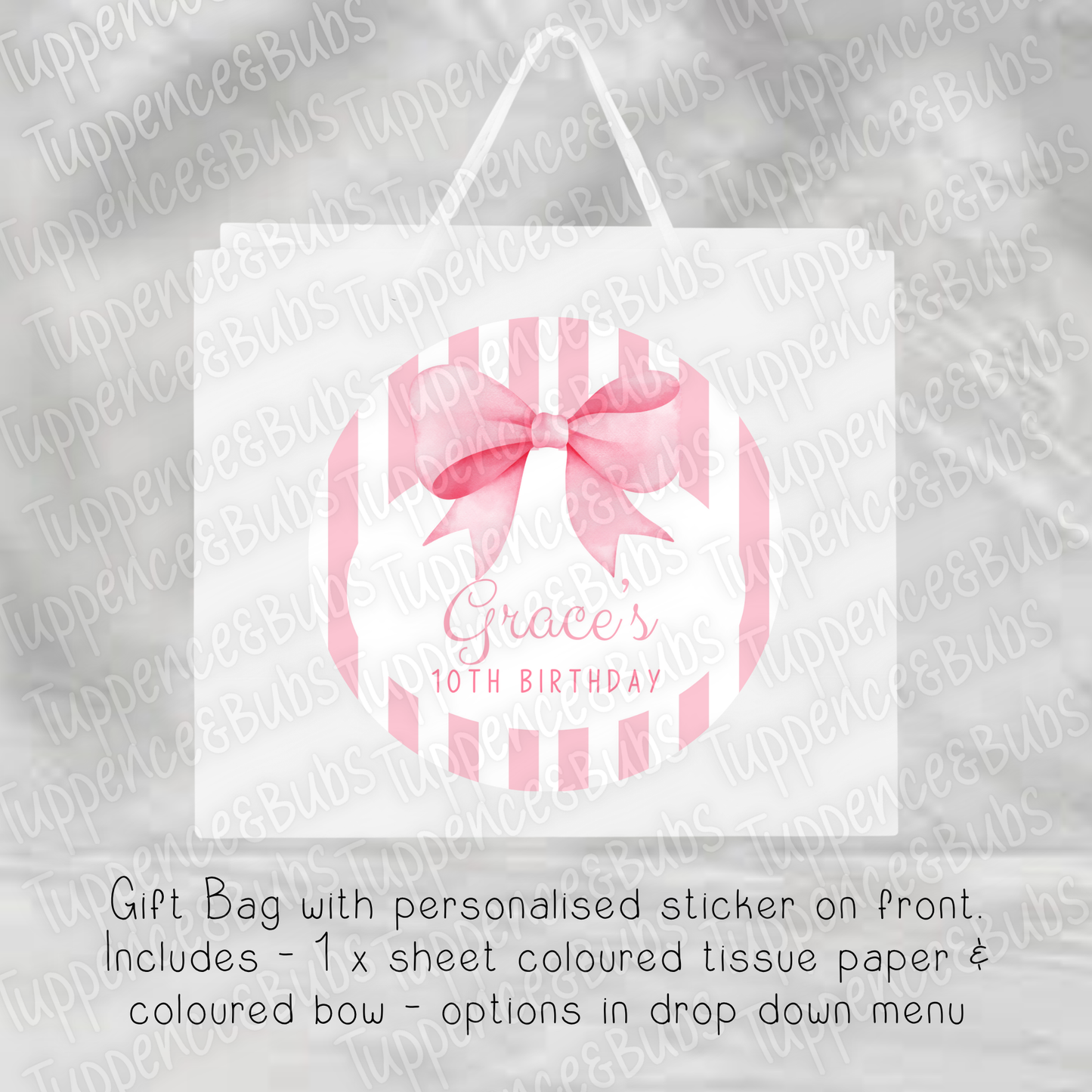 Brown Bear/Pink Stripe/Blue Stripe Gift Bag - 3 Designs
