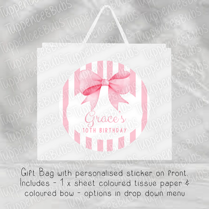 Brown Bear/Pink Stripe/Blue Stripe Gift Bag - 3 Designs