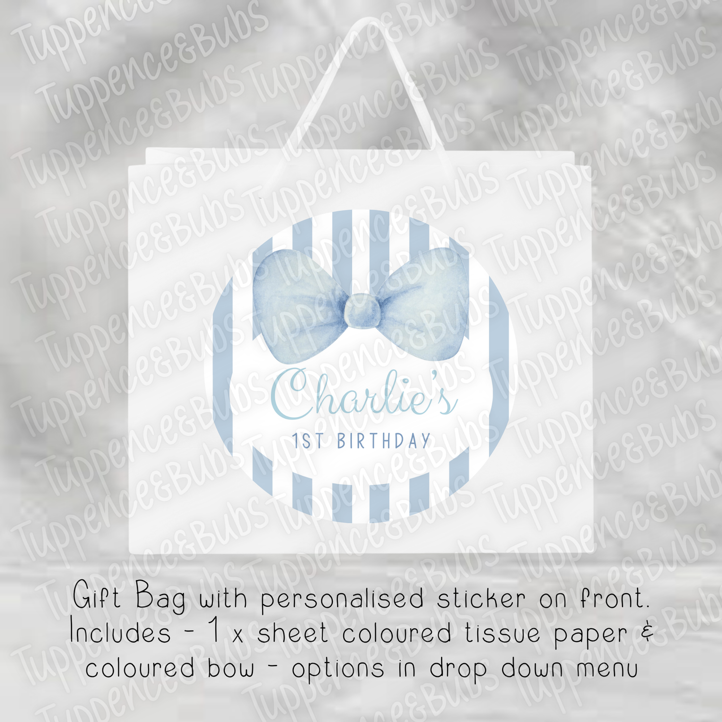 Brown Bear/Pink Stripe/Blue Stripe Gift Bag - 3 Designs