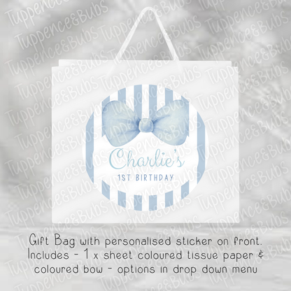 Brown Bear/Pink Stripe/Blue Stripe Gift Bag - 3 Designs