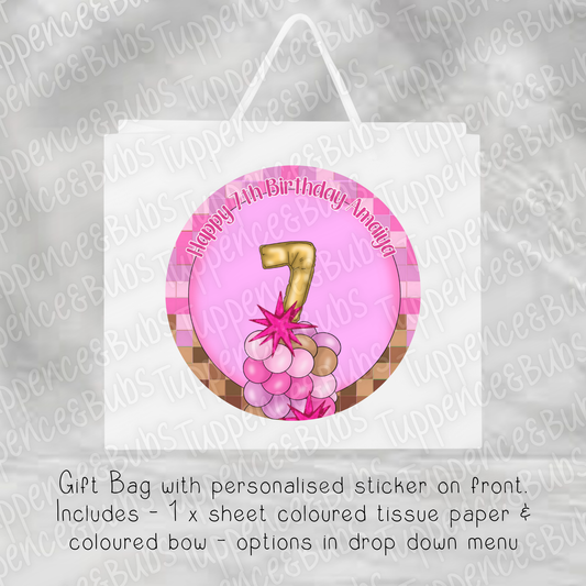 Pink Minecraft Inspired Gift Bag