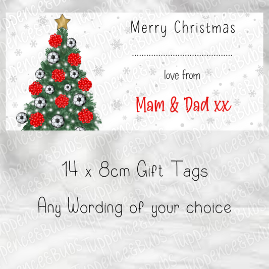 Football Themed Christmas Labels 7 Colours