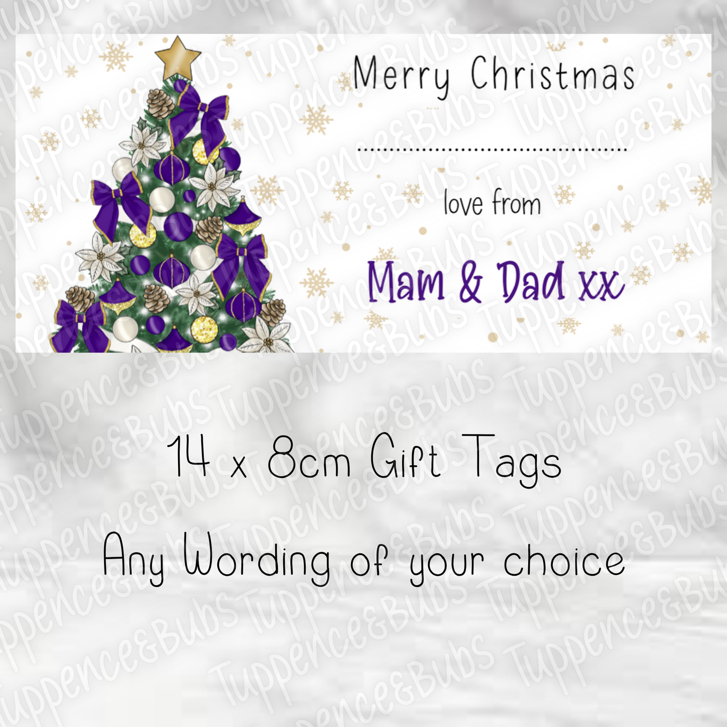 Christmas Tree Style Gift Tags, Labels, 8 Designs