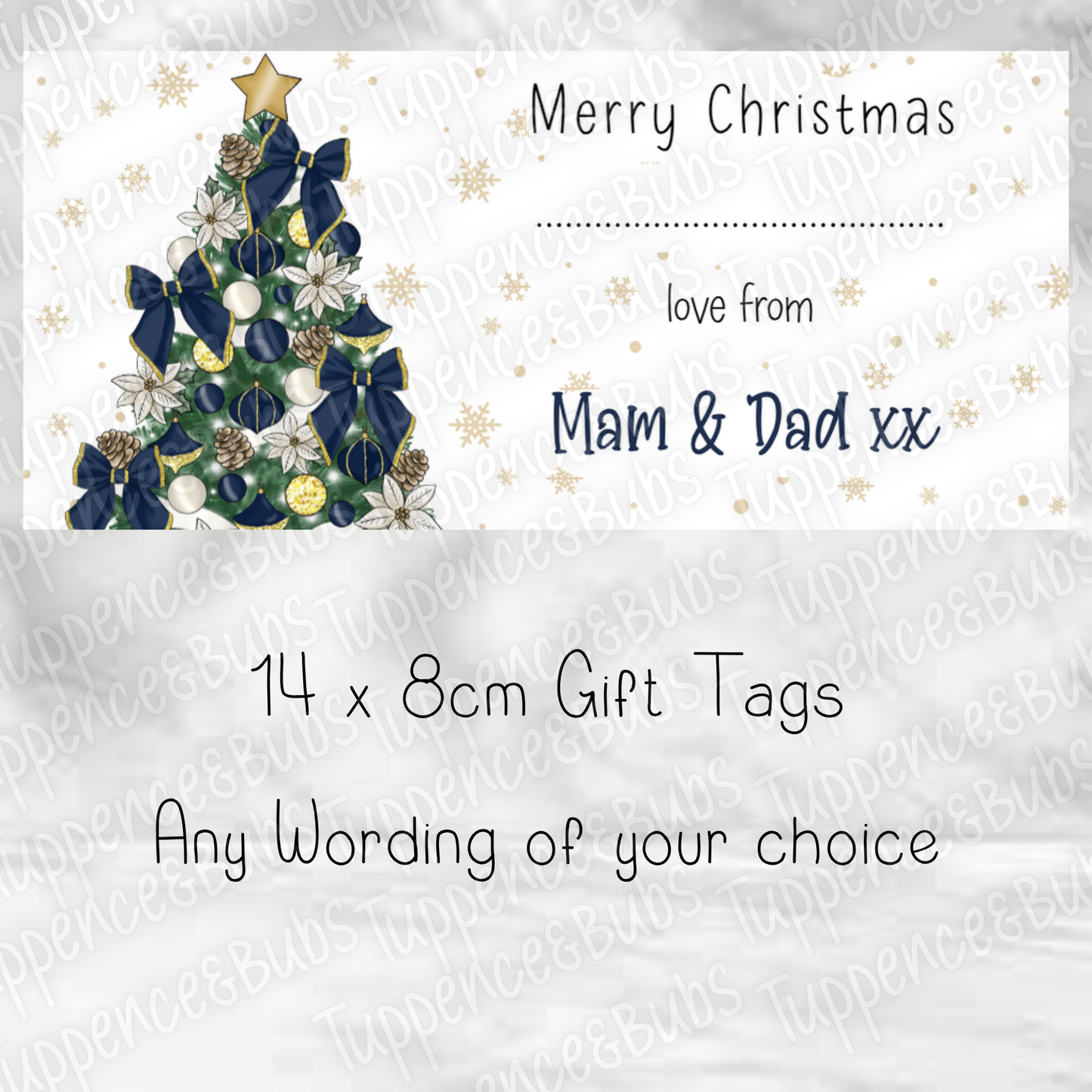 Christmas Tree Style Gift Tags, Labels, 8 Designs