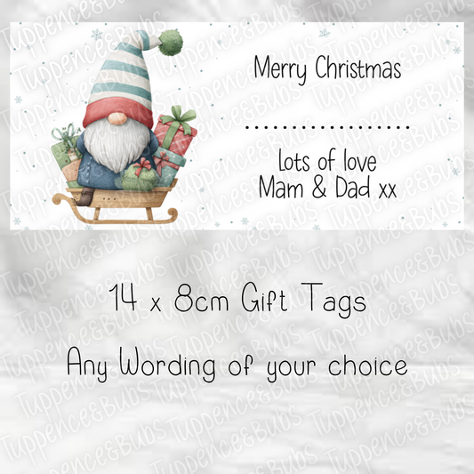Gnome Themed Christmas Gift Labels