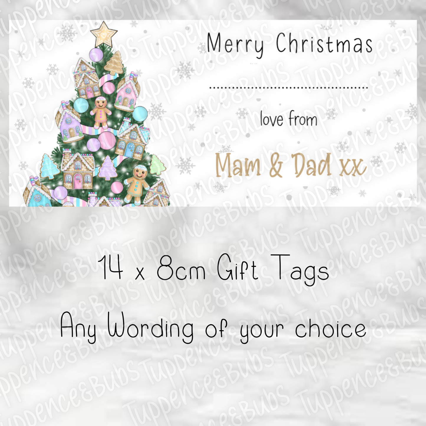 Christmas Tree Style Gift Tags, Labels, 8 Designs