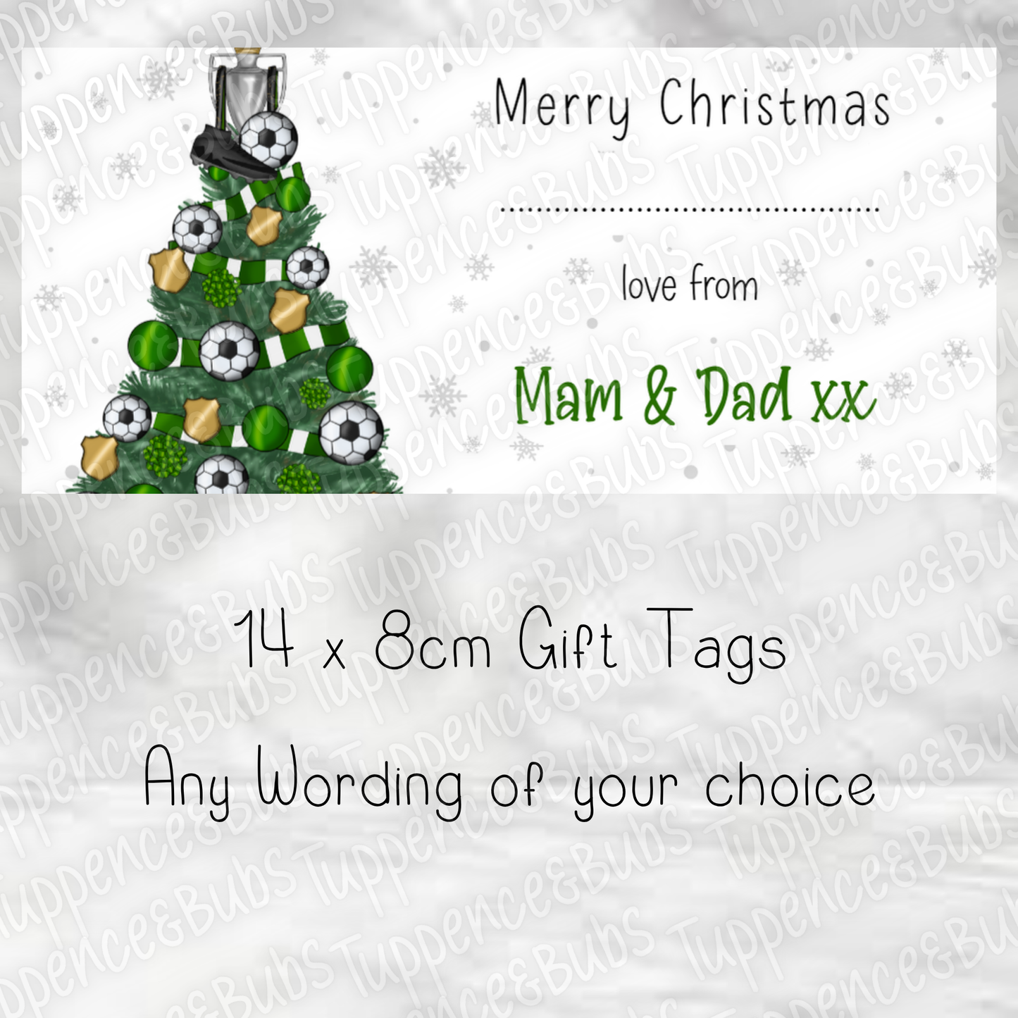 Football Themed Christmas Labels 7 Colours
