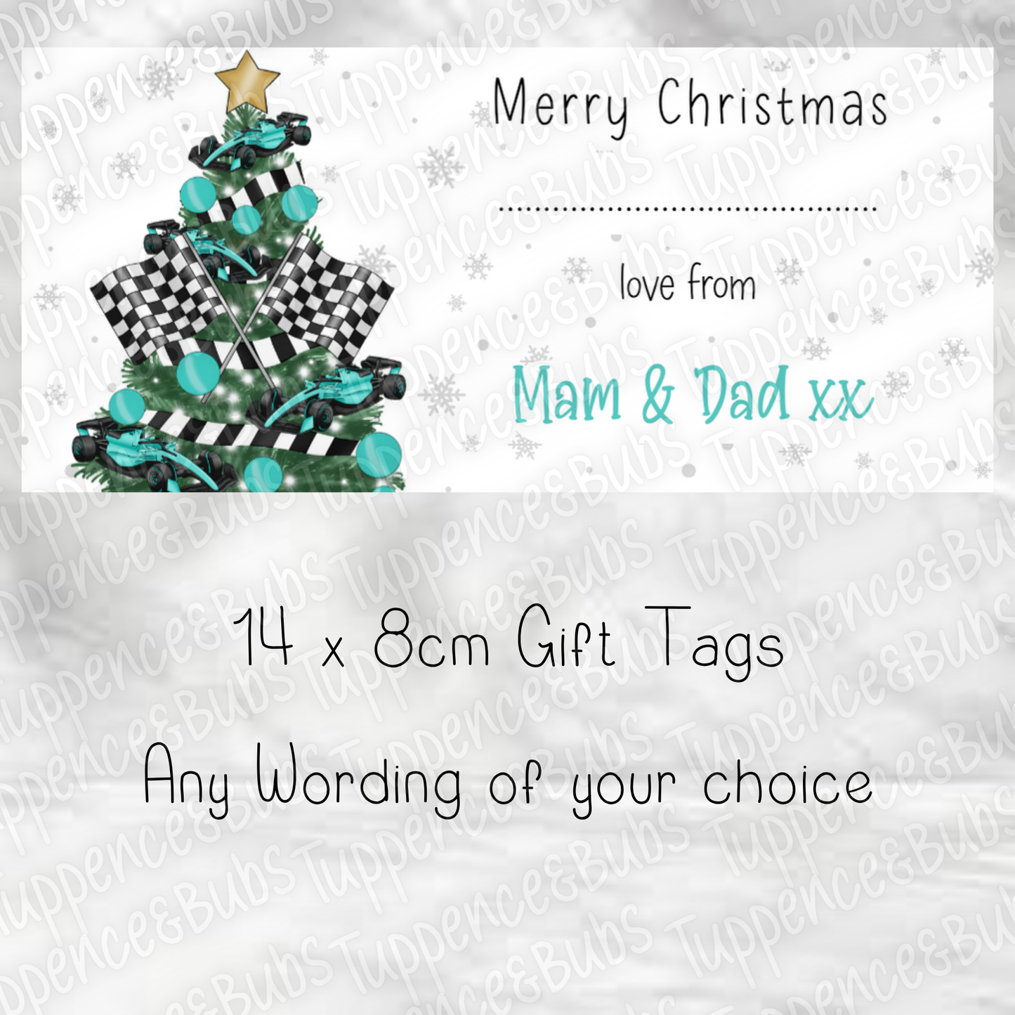 Racing Themed Gift Tags, 3 Colours