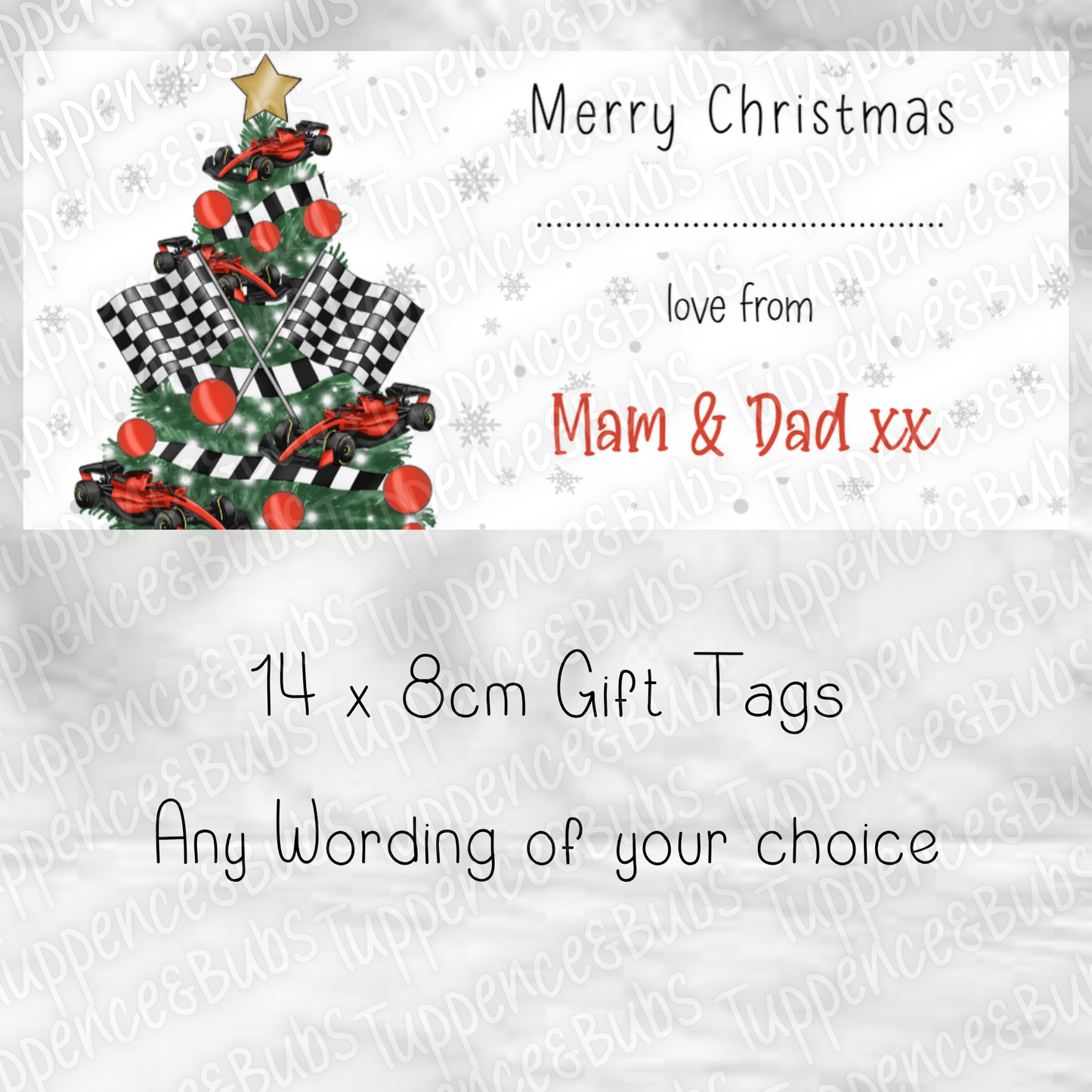 Racing Themed Gift Tags, 3 Colours