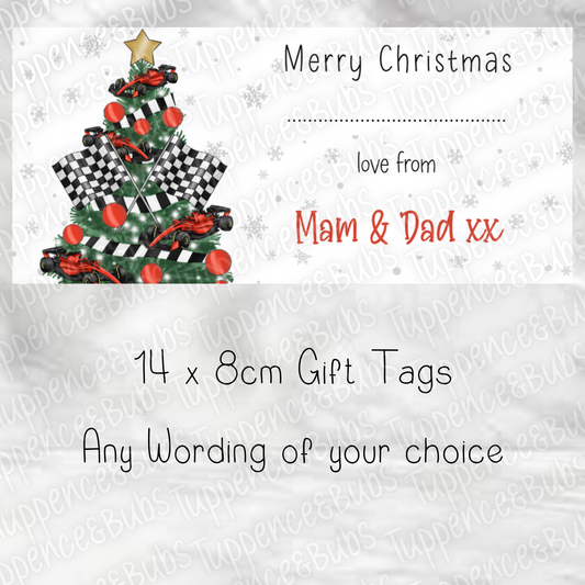 Racing Themed Gift Tags, 3 Colours