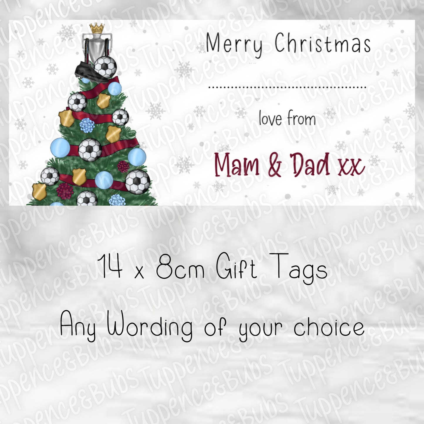 Football Themed Christmas Labels 7 Colours