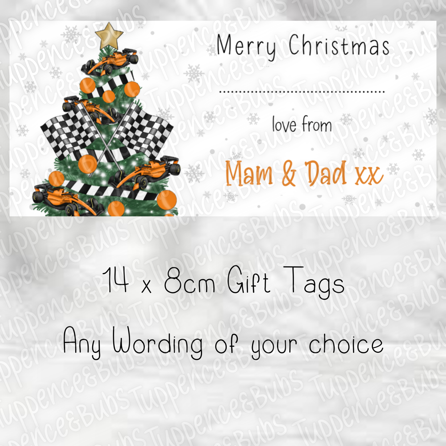 Racing Themed Gift Tags, 3 Colours