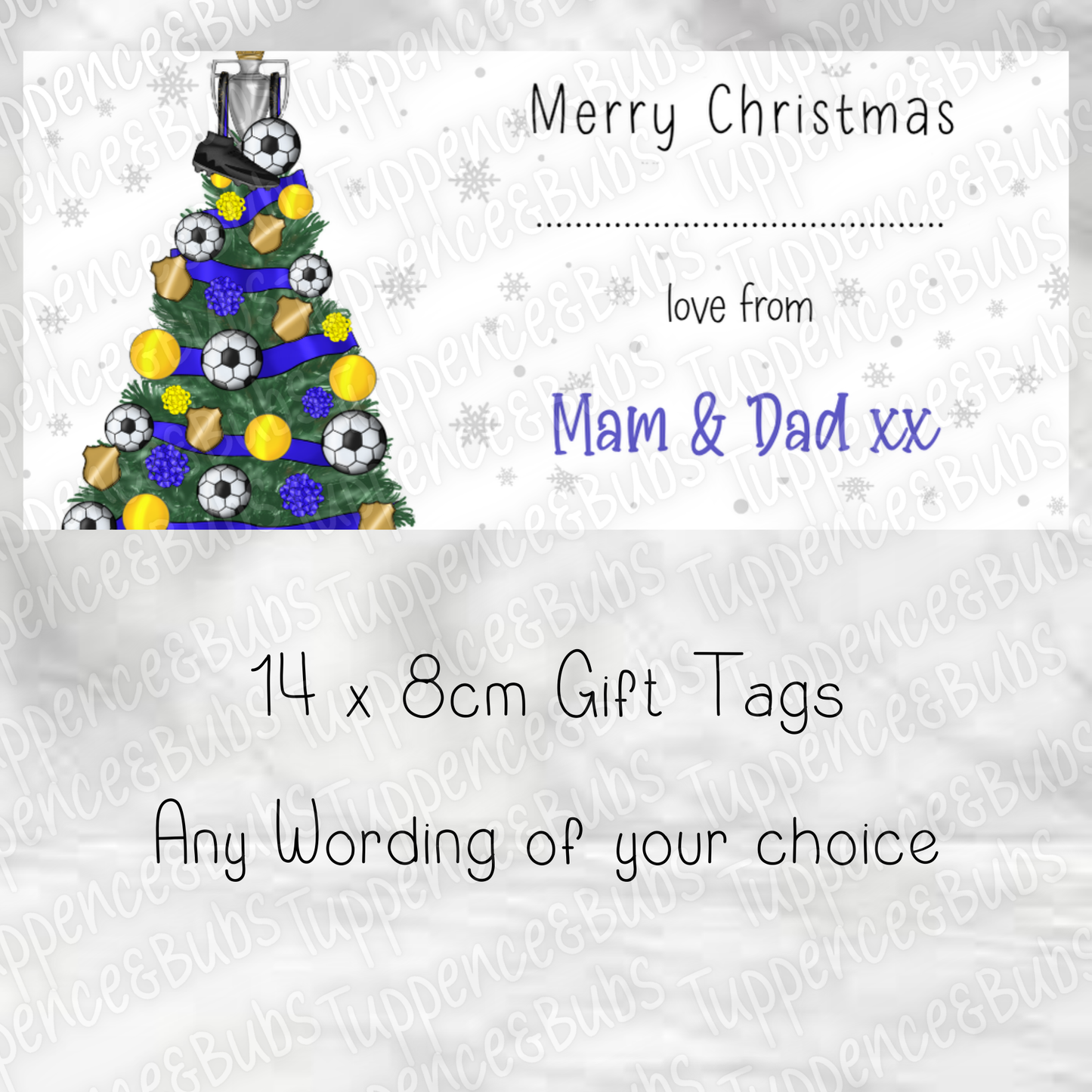Football Themed Christmas Labels 7 Colours