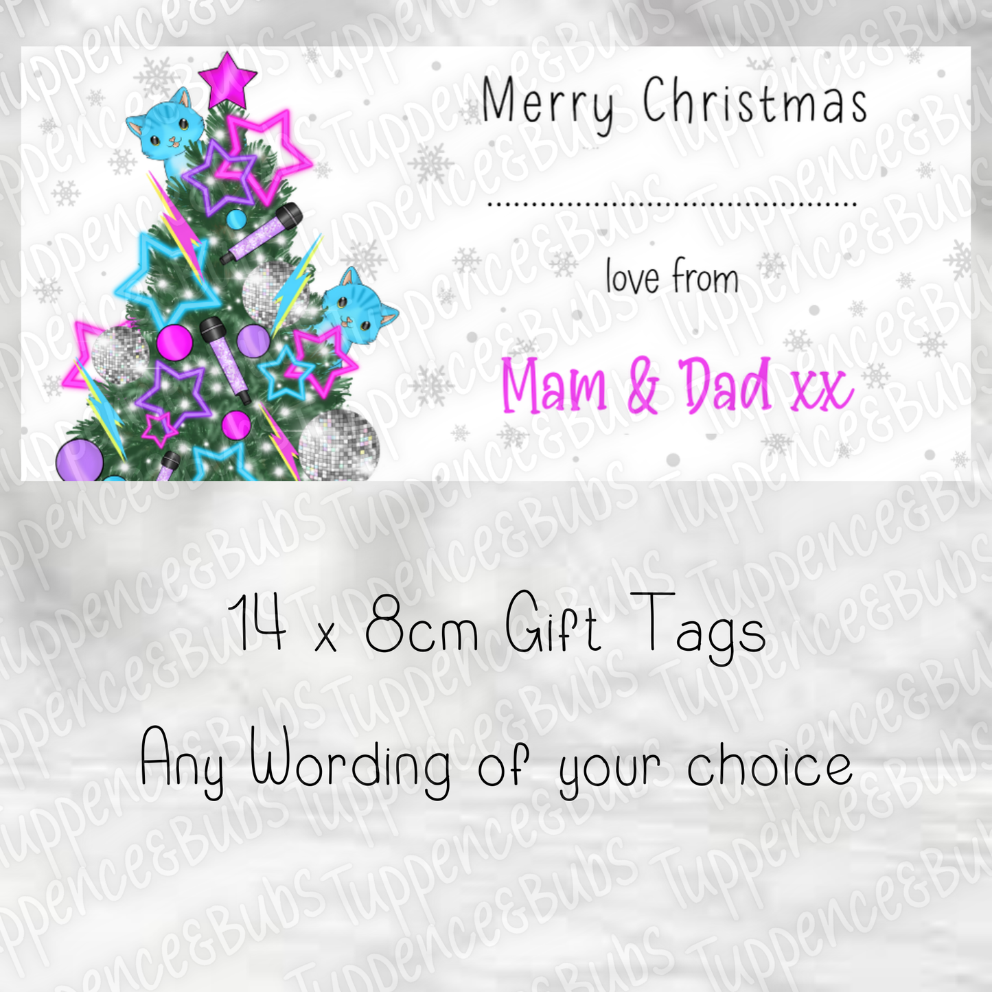 Pop Music Inspired, Christmas Labels, 6 Designs