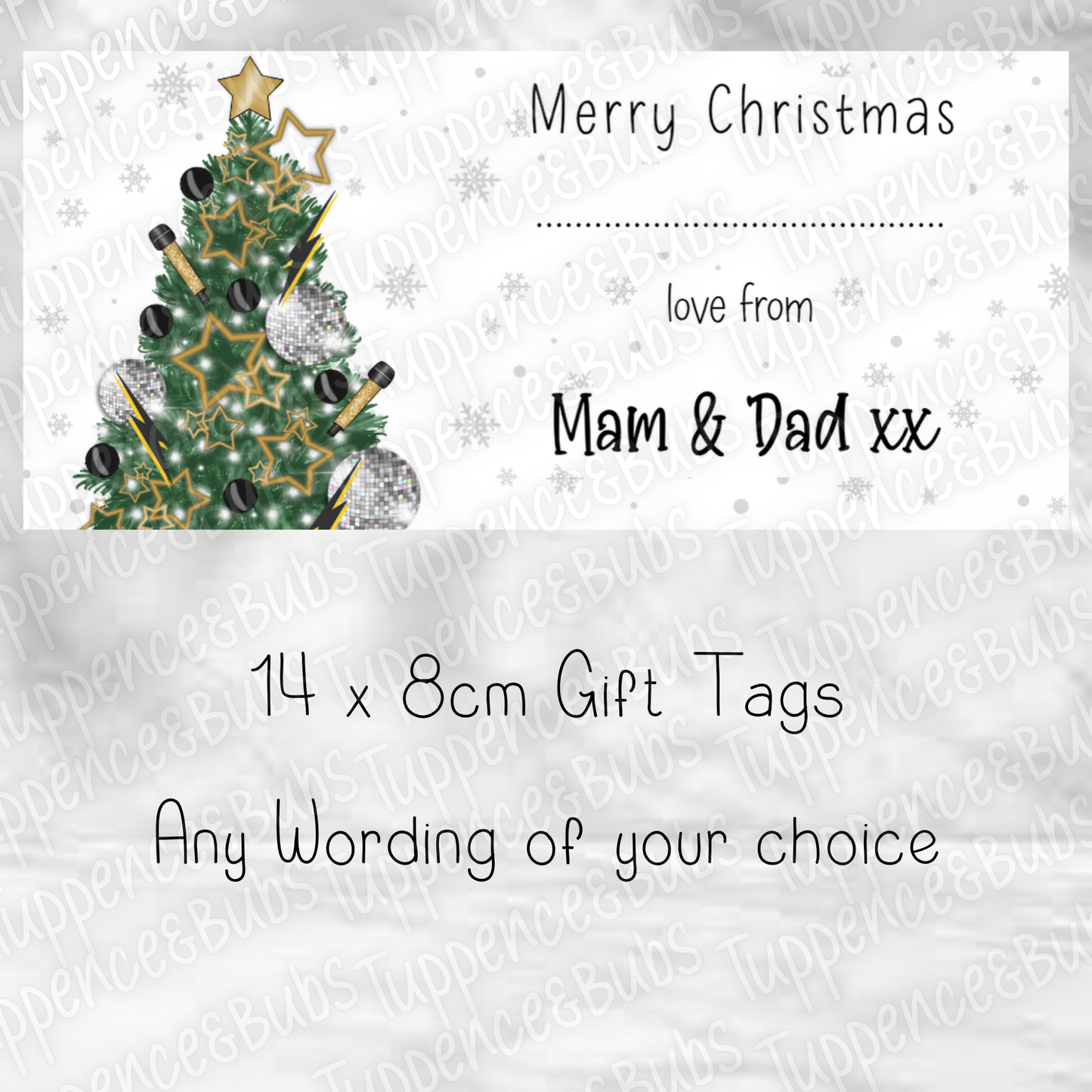 Pop Music Inspired, Christmas Labels, 6 Designs