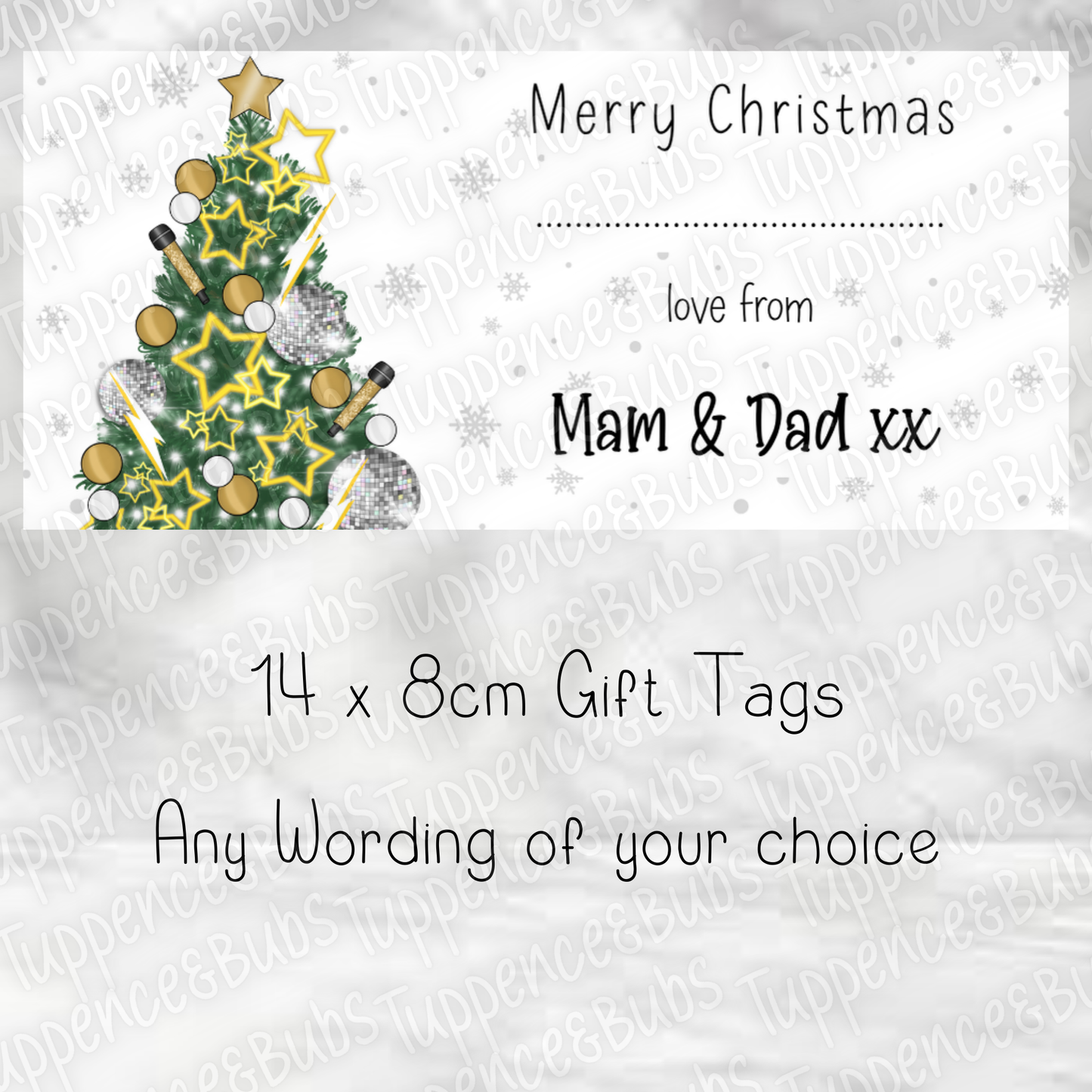 Pop Music Inspired, Christmas Labels, 6 Designs