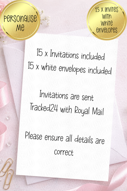 15 x Spider Themed Party Invitations