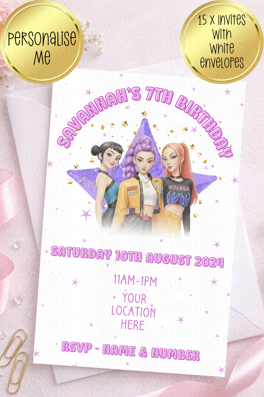 15 x Music Themed Invitations