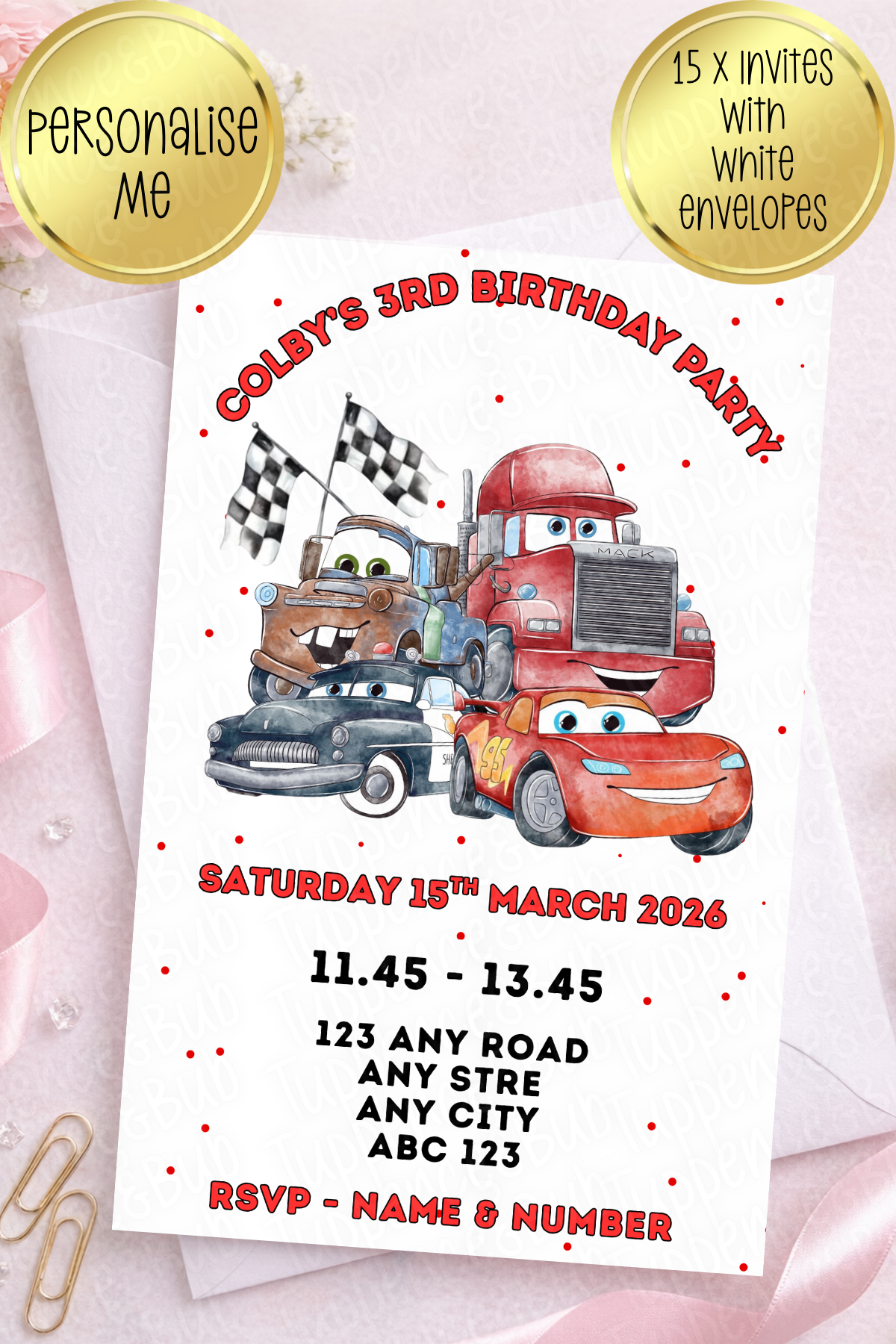 15 x Card Inspired Invitations