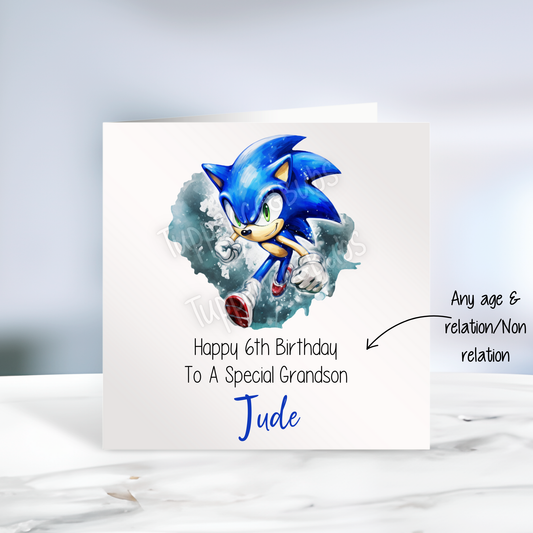 Sonic Inspired Birthday Card