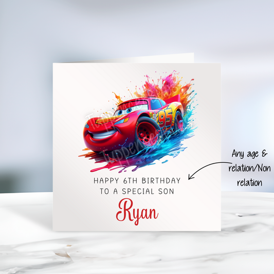 Mcqueen Inspired Birthday Card