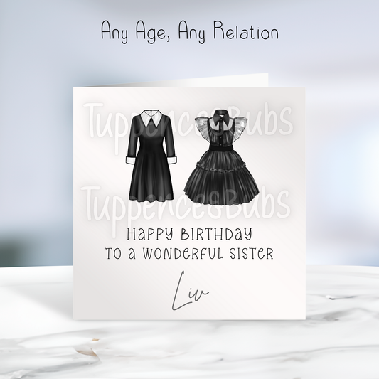 Wednesday Inspired Birthday Card