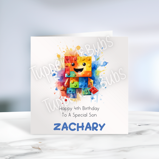 Block Inspired Birthday Card
