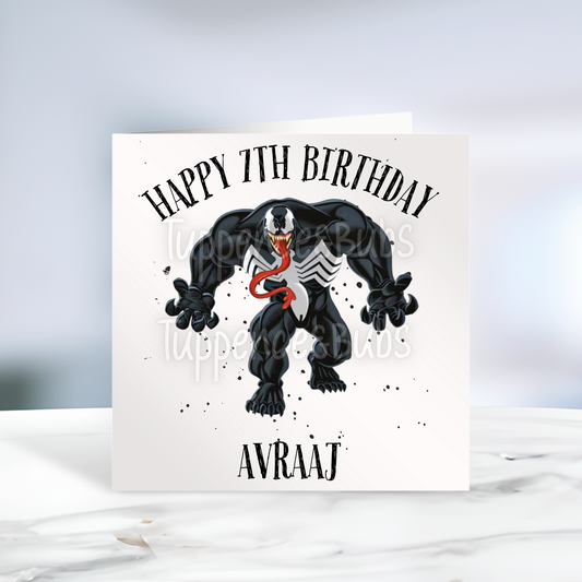 Venom Inspired Birthday Card