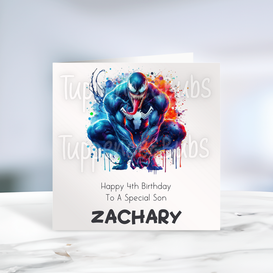 Venom Inspired Birthday Card