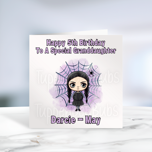 Wednesday Inspired Birthday Card