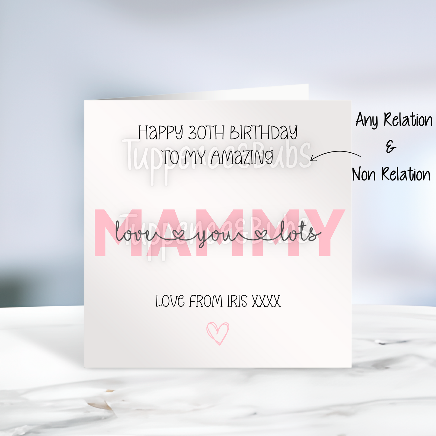 Pink Personalised Birthday Card