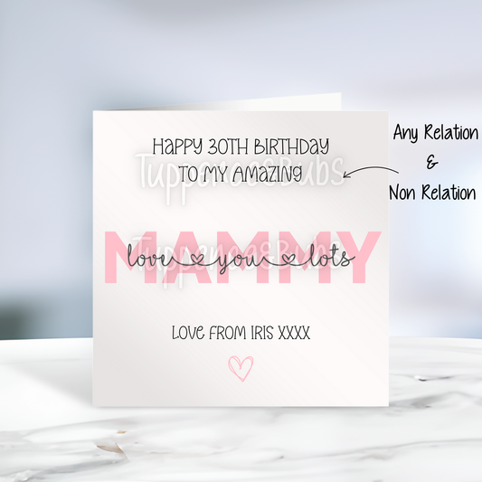 Pink Personalised Birthday Card