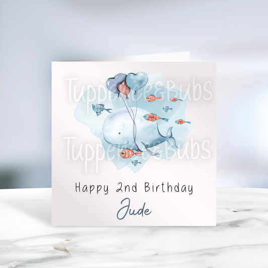 Whale Themed Birthday Card