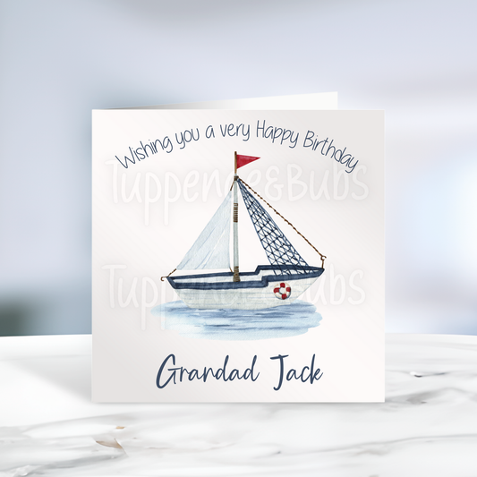 Sailing Boat Inspired Birthday Card