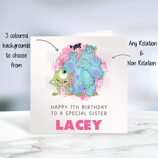 Monsters Inc Inspired Birthday Card