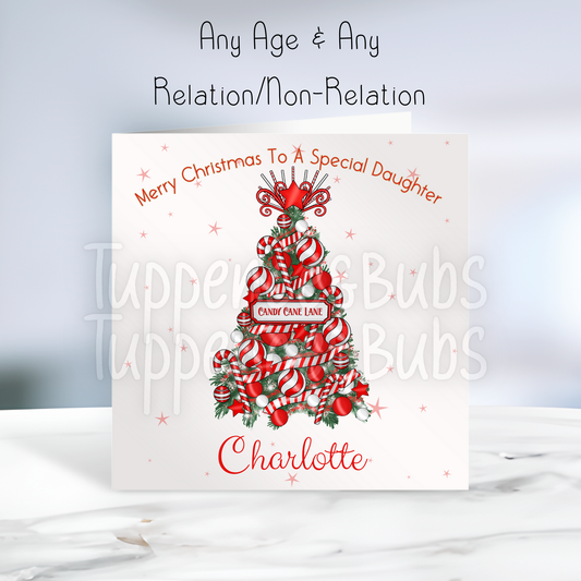 Candy Cane Themed Christmas Card
