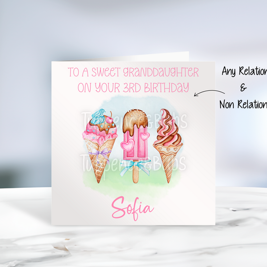 Ice Cream Inspired Birthday Card