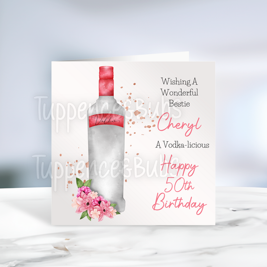 Vodka Inspired Birthday Card